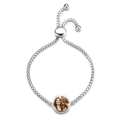 Pulsera de foto personalizada en plata