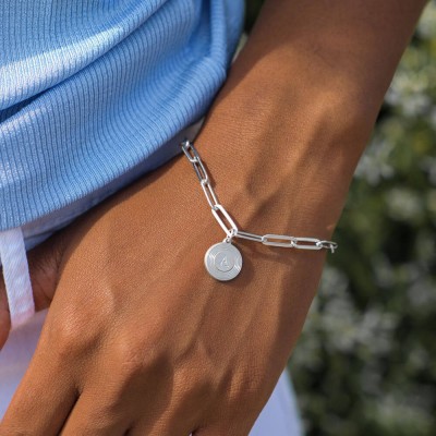 Pulsera de cadena de eslabones con iniciales Odeion