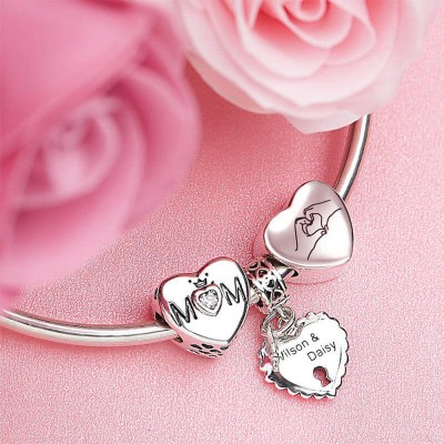 Abalorio con foto de corazón de mamá