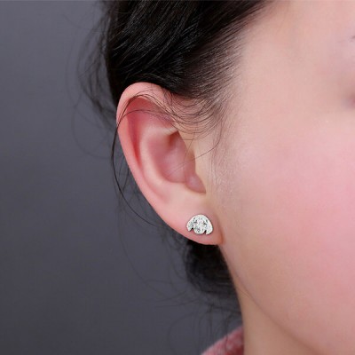 Aretes personalizados con foto de mascota en plata
