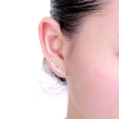 Aretes con nombre personalizado para ella en plata