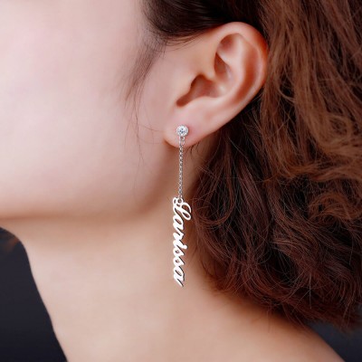 Pendiente de gota con cadena con nombre personalizado