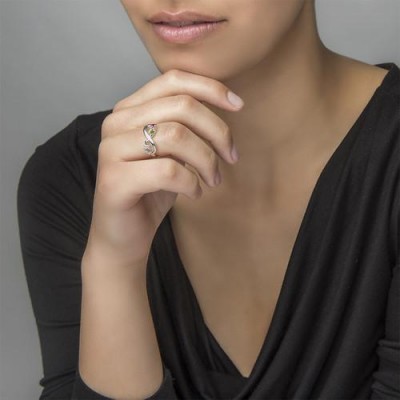 Anillo para mamá con piedras natales infinitas de plata esterlina S925