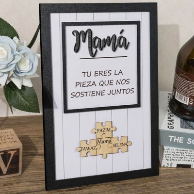 Piezas de rompecabezas personalizadas Signo de nombre Regalo del día de la madre