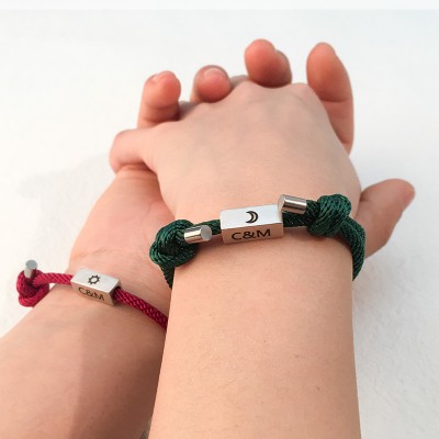 Juego personalizado de 2 pulseras magnéticas a juego para parejas