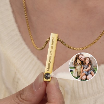 Collar de proyección personalizado con imagen en el interior Ideas de regalos familiares Regalos fotográficos únicos para mamá papá