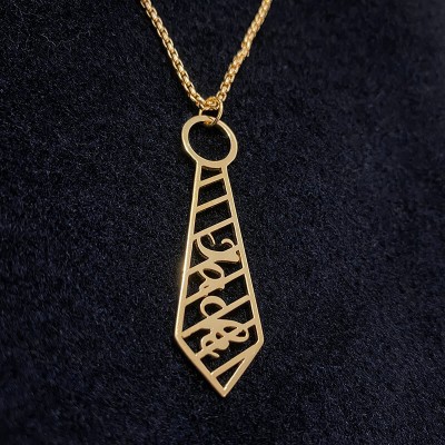 Regalo del día del padre Collar personalizado con colgante en forma de corbata para papá y abuelo