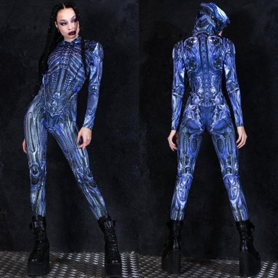 VENTA CALIENTE❗❗ Disfraz con capucha de xenomorfo alienígena de Halloween para mujer que brilla en la oscuridad