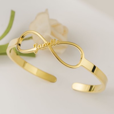 Brazalete de pulsera con nombre infinito personalizado con 1-6 nombres