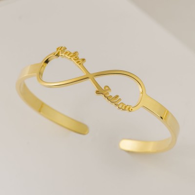Brazalete de pulsera con nombre infinito personalizado con 1-6 nombres
