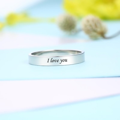 S925 Anillo de escritura a mano conmemorativo de plata esterlina Anillo unisex de eternidad Regalo de escritura personalizada