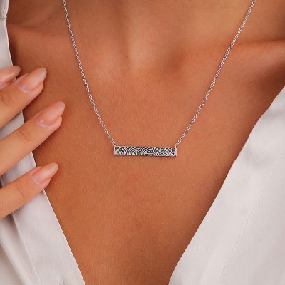 Collar personalizado con barra de huellas dactilares