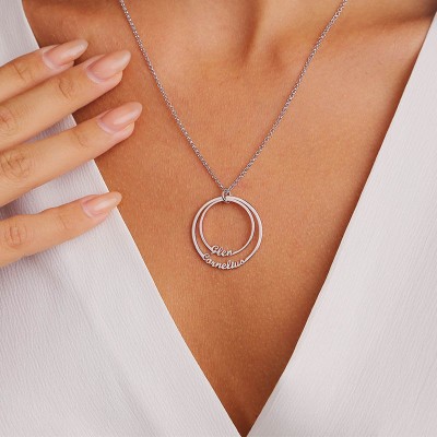 Collar personalizado de 2 discos con nombre de bandas de eternidad