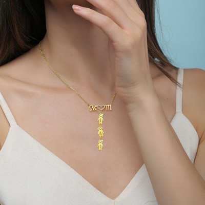 Collar de corazón de mamá personalizado con colgantes de 1-10 niños regalo para mamá