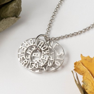 Collar Grabado Personalizado Con 1-6 Círculos