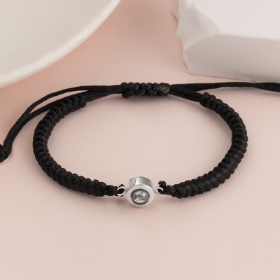 Pulsera de proyección fotográfica conmemorativa de cuerda trenzada personalizada