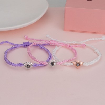 Pulsera personalizada de proyección de fotos de corazón de amiga, regalo de Navidad para sus regalos personalizados para amigas