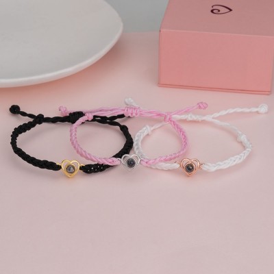 Pulsera de proyección de fotos conmemorativa personalizada, regalo familiar de Navidad para mamá, papá, abuela