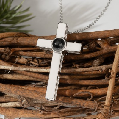 Collar de proyección cruzada personalizado con imagen, regalo de aniversario para el marido, regalo del día de San Valentín para él