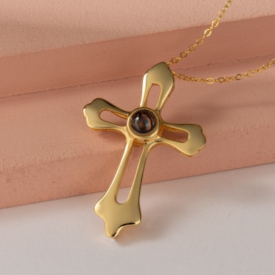 Collar personalizado con proyección de fotos cruzadas para hombre, regalo de amor para marido, regalo del Día de San Valentín para novio