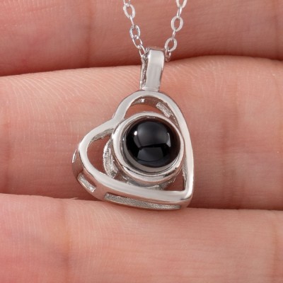Collar de proyección de fotos de corazón personalizado