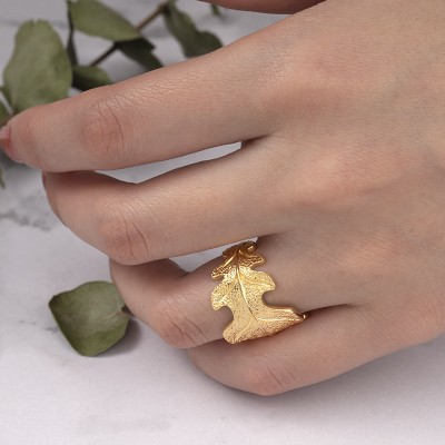 Anillo de hoja de roble para ella