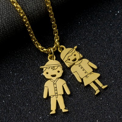 Collar personalizado con nombre colgante para niños con grabado 1-10 nombres