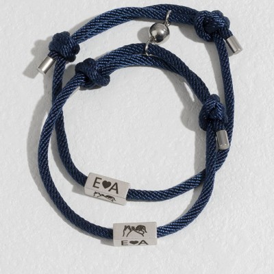 Juego personalizado de 2 pulseras magnéticas a juego para parejas