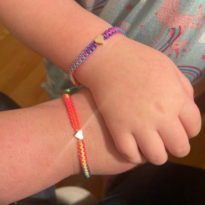Primer día de Cuarto grado pulsera escolar, pulseras a juego, pulseras de corazón