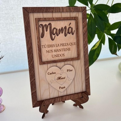 Piezas de rompecabezas personalizadas Signo de nombre Regalo del día de la madre