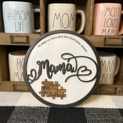 Piezas de rompecabezas personalizadas Signo de nombre Regalo del día de la madre