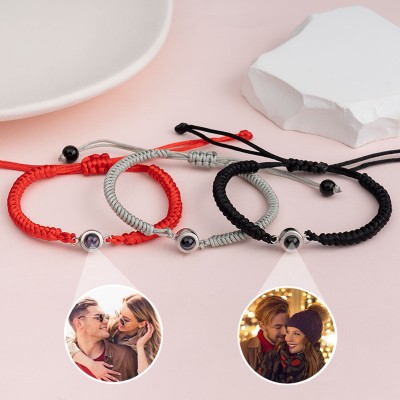 Pulsera de pareja con foto personalizada, regalo de Navidad y San Valentín para ella