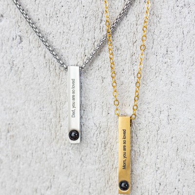 Collar de proyección de fotos personalizado para hombres, regalo para novio, regalo de aniversario para marido y esposa