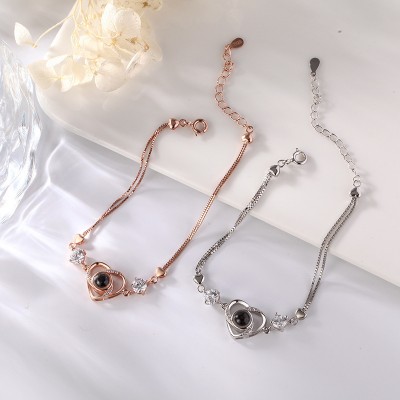 Pulsera de proyección de fotos conmemorativa personalizada, regalo para pareja, aniversario de boda, cumpleaños
