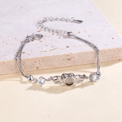 Pulsera de proyección de fotos conmemorativa personalizada, regalo para pareja, aniversario de boda, cumpleaños