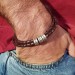 Brown Leather Beads Bracelet Small Custom Bead in Silver