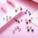 Personalized Week Birthstone Stud Earrings in Silver Pack of 7