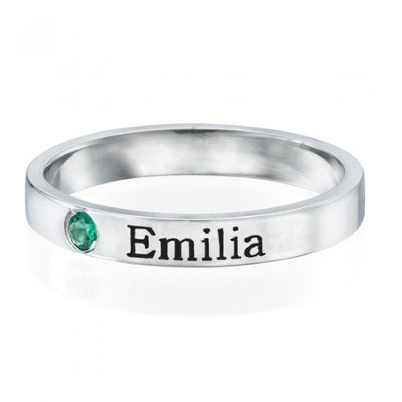 Anillo de plata con hot sale nombre grabado