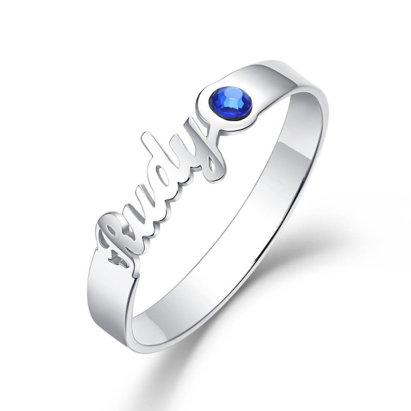 Anillo con nombre y piedra best sale